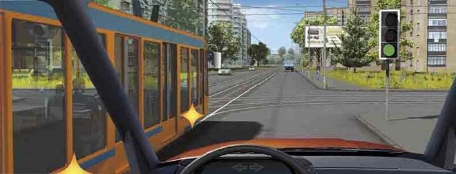 Билет №15, вопрос №13: В каком случае Вы обязаны уступить дорогу трамваю?