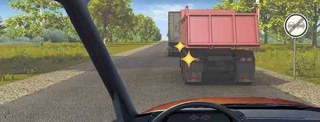 Билет №20, вопрос №11: Можно ли Вам начать обгон грузового автомобиля в данной ситуации?